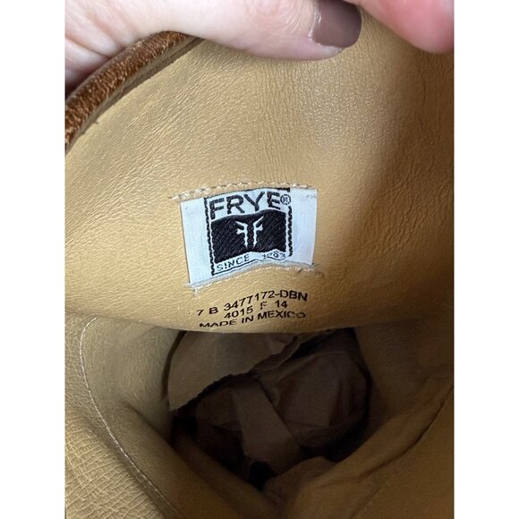 Frye Melissa Button Pull On Boots Womens Size 7 B Brown Tall Distressed Leather - Picture 6 of 8